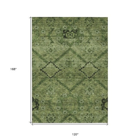 Homeroots 3' Inviting Floral Washable Area Rug For Indoor And Outdoor Spaces – Durable, Stain-resistant Design 10' X 14' Polyester 588905