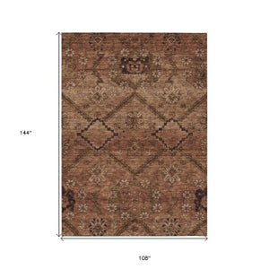 Homeroots 3' Inviting Floral Washable Area Rug For Indoor And Outdoor Spaces – Durable, Stain-resistant Design 9' X 12' Polyester 588910