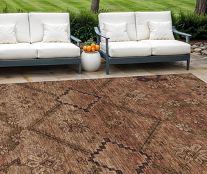 Homeroots 3' Inviting Floral Washable Area Rug For Indoor And Outdoor Spaces – Durable, Stain-resistant Design 9' X 12' Polyester 588910