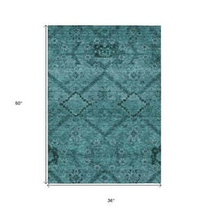 Homeroots 3' Inviting Floral Washable Area Rug For Indoor And Outdoor Spaces – Durable, Stain-resistant Design 3' X 5' Polyester 588912