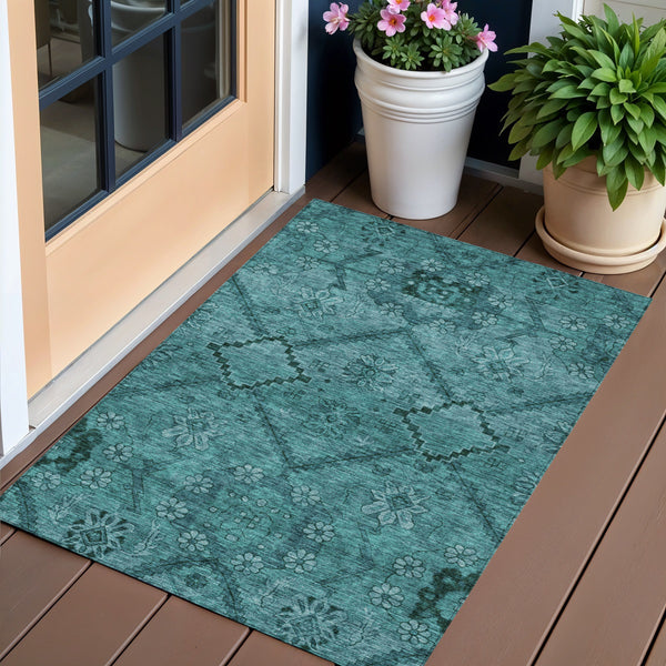 Homeroots 3' Inviting Floral Washable Area Rug For Indoor And Outdoor Spaces – Durable, Stain-resistant Design 3' X 5' Polyester 588912