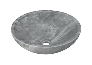 English Elm Carrara Gray Marble Vessel Sink – Semi-Polished Natural Stone Elegance For Luxurious Bathrooms W1696P333278