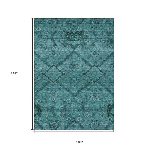 Homeroots 3' Inviting Floral Washable Area Rug For Indoor And Outdoor Spaces – Durable, Stain-resistant Design 9' X 12' Polyester 588916