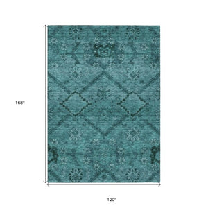 Homeroots 3' Inviting Floral Washable Area Rug For Indoor And Outdoor Spaces – Durable, Stain-resistant Design 10' X 14' Polyester 588917