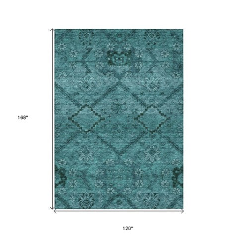 Homeroots 3' Inviting Floral Washable Area Rug For Indoor And Outdoor Spaces – Durable, Stain-resistant Design 10' X 14' Polyester 588917