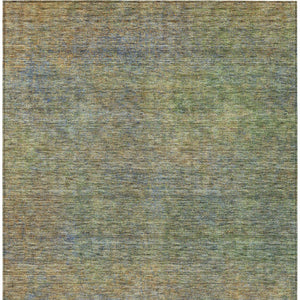 Homeroots 3' Vibrant Green, Gold & Charcoal Abstract Washable Indoor-outdoor Area Rug For Versatile Spaces 5' X 8' Polyester 588919