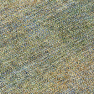 Homeroots 3' Vibrant Green, Gold & Charcoal Abstract Washable Indoor-outdoor Area Rug For Versatile Spaces 8' Round Polyester 588920