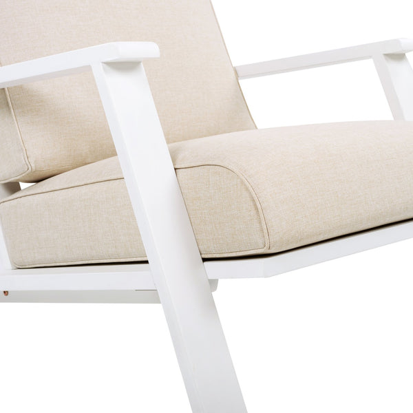 English Elm Christopher Knight Home® - Patio Lounge Chair Set Of 2 - Stylish White Acacia Wood Frame & Weather-Resistant Beige Cushions N779P291591W-2