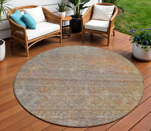 Homeroots 3' Vibrant Green, Gold & Charcoal Abstract Washable Indoor-outdoor Area Rug For Versatile Spaces 8' Round Polyester 588926