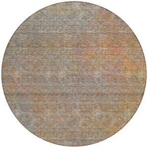 Homeroots 3' Vibrant Green, Gold & Charcoal Abstract Washable Indoor-outdoor Area Rug For Versatile Spaces 8' Round Polyester 588926