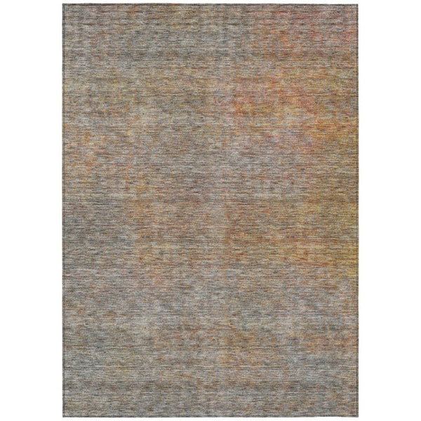 HomeRoots 9' Stylish Gray Charcoal and Orange Abstract Indoor-Outdoor Area Rug for Modern Spaces & Durability 9' X 12' 588928