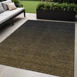 Homeroots 3' Gray And Brown Abstract Washable Area Rug – Durable Indoor Outdoor Design For Any Space 5' X 8' Polyester 588931