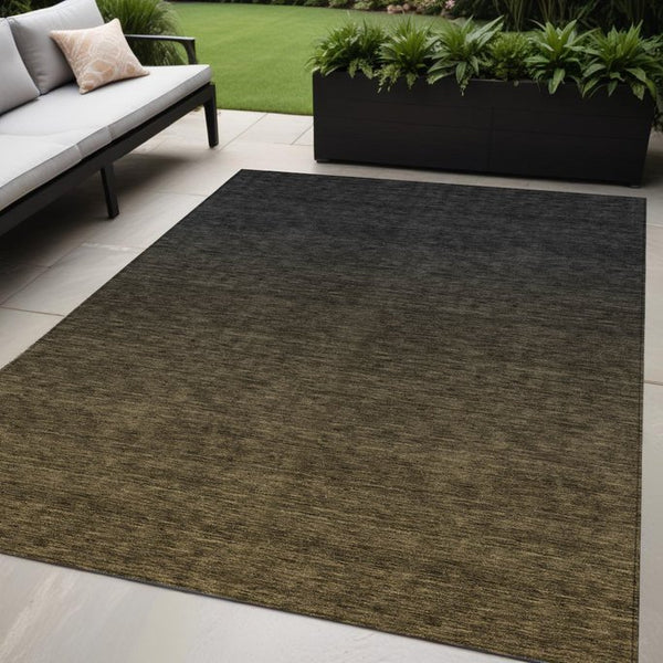 Homeroots 3' Gray And Brown Abstract Washable Area Rug – Durable Indoor Outdoor Design For Any Space 5' X 8' Polyester 588931