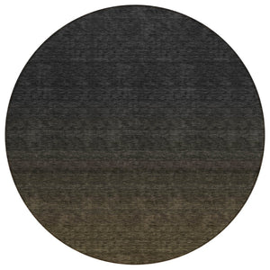 HomeRoots 5' Gray and Brown Abstract Rug - Stylish, Washable, Durable Design for Indoor and Outdoor Spaces 8' Round 588932