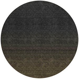 Homeroots 3' Gray And Brown Abstract Washable Area Rug – Durable Indoor Outdoor Design For Any Space 8' Round Polyester 588932