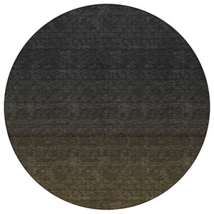 Homeroots 3' Gray And Brown Abstract Washable Area Rug – Durable Indoor Outdoor Design For Any Space 8' Round Polyester 588932