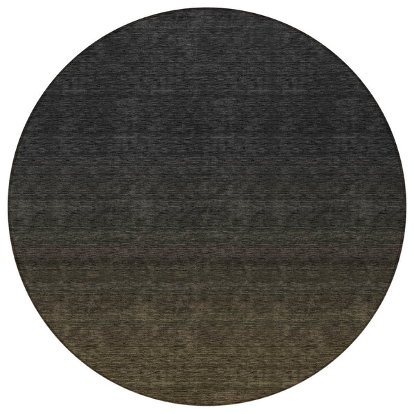 Homeroots 3' Gray And Brown Abstract Washable Area Rug – Durable Indoor Outdoor Design For Any Space 8' Round Polyester 588932