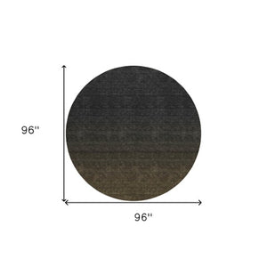 Homeroots 3' Gray And Brown Abstract Washable Area Rug – Durable Indoor Outdoor Design For Any Space 8' Round Polyester 588932