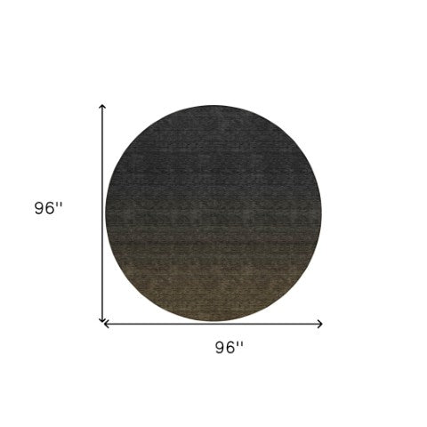 Homeroots 3' Gray And Brown Abstract Washable Area Rug – Durable Indoor Outdoor Design For Any Space 8' Round Polyester 588932