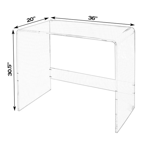 Butler Specialty Butler Solara 36" W Clear Acrylic Desk - Modern Minimalist Design For Stylish Home Office Spaces Clear Acrylic 5889335-butler
