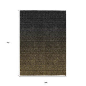 Homeroots 3' Gray And Brown Abstract Washable Area Rug – Durable Indoor Outdoor Design For Any Space 9' X 12' Polyester 588934