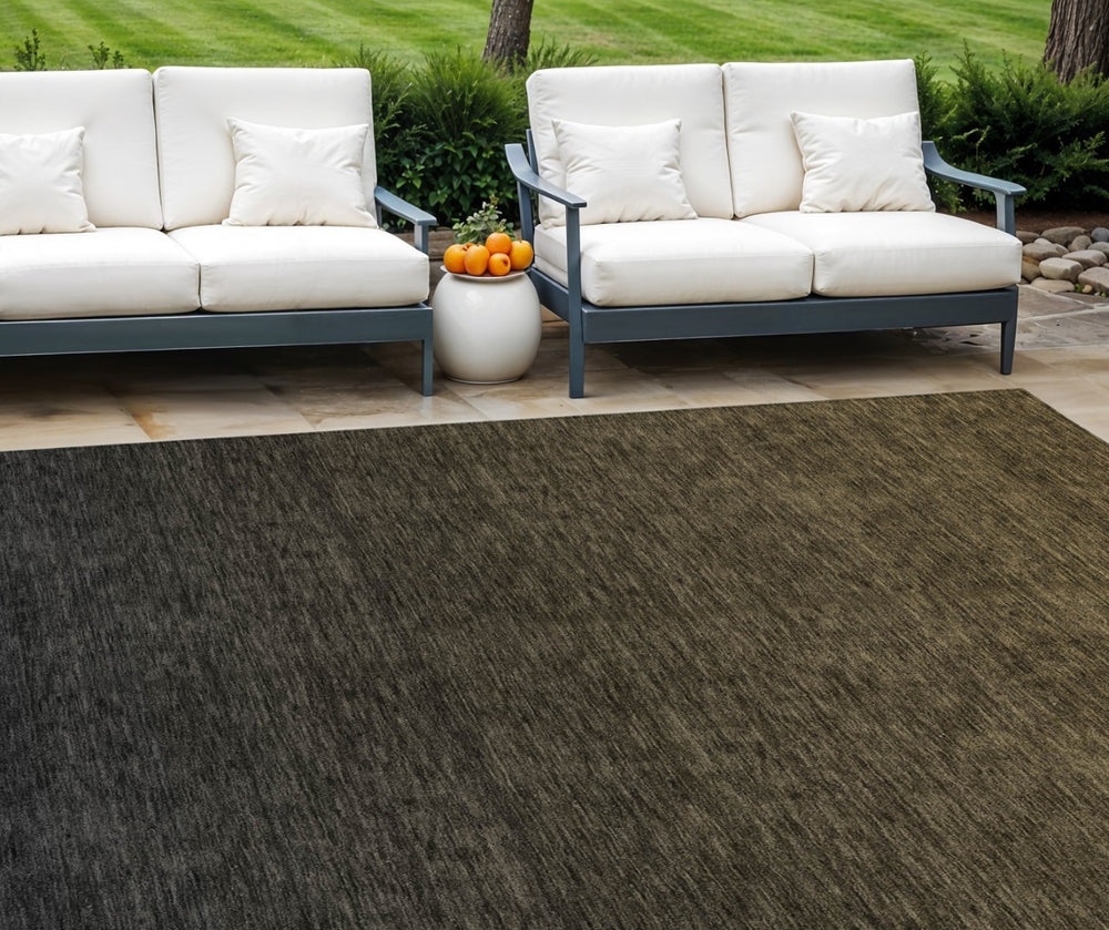 HomeRoots 9' Gray and Brown Abstract Area Rug - Durable, Washable Design for Indoor and Outdoor Spaces 9' X 12' 588934