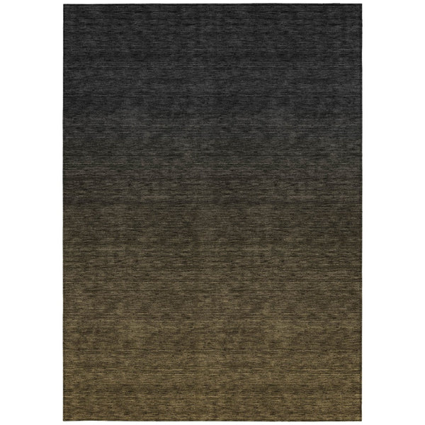 Homeroots 3' Gray And Brown Abstract Washable Area Rug – Durable Indoor Outdoor Design For Any Space 9' X 12' Polyester 588934