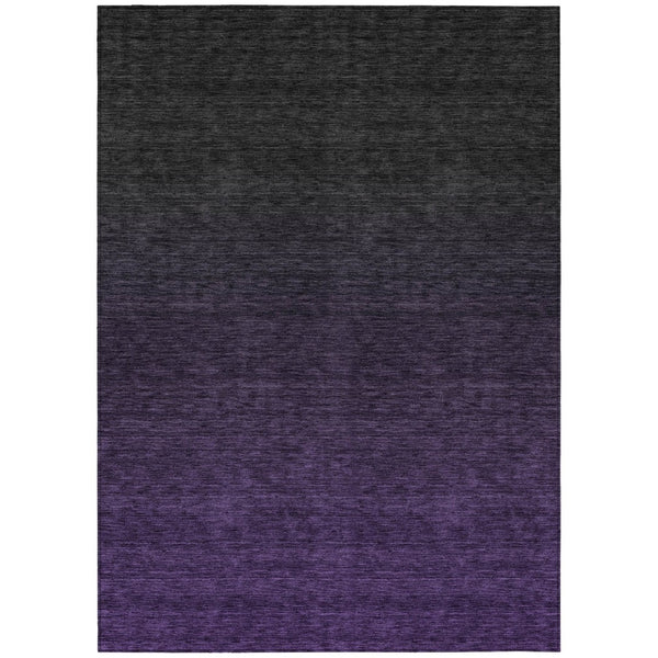 HomeRoots 5' Abstract Eggplant Purple and Charcoal Area Rug - Stylish, Washable, Durable Indoor/Outdoor Design 8' X 10' 588939
