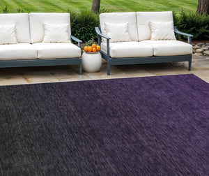 HomeRoots 5' Abstract Eggplant Purple and Charcoal Area Rug - Stylish, Washable, Durable Indoor/Outdoor Design 10' X 14' 588941