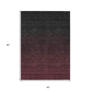 Homeroots 3' Gray And Brown Abstract Washable Area Rug – Durable Indoor Outdoor Design For Any Space 5' X 8' Polyester 588949