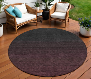 Homeroots 3' Gray And Brown Abstract Washable Area Rug – Durable Indoor Outdoor Design For Any Space 8' Round Polyester 588950