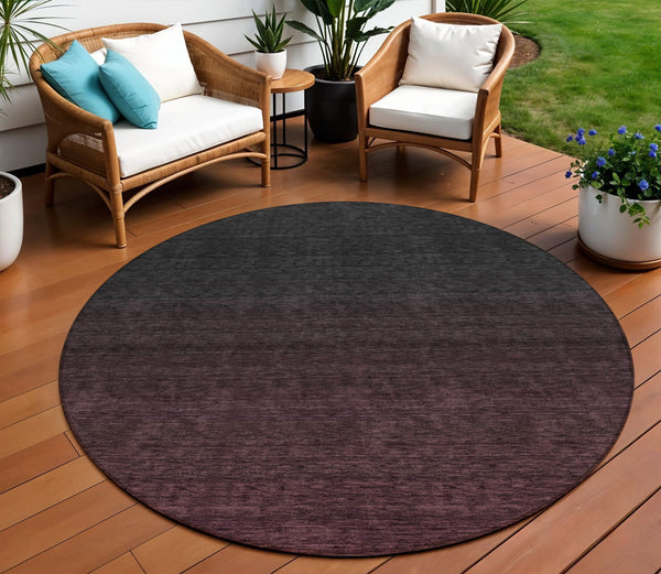 Homeroots 3' Gray And Brown Abstract Washable Area Rug – Durable Indoor Outdoor Design For Any Space 8' Round Polyester 588950