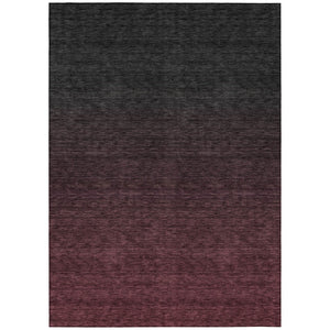 HomeRoots 5' Transform Your Space with Merlot and Charcoal Abstract Washable Area Rug for Indoor/Outdoor Use 8' X 10' 588951