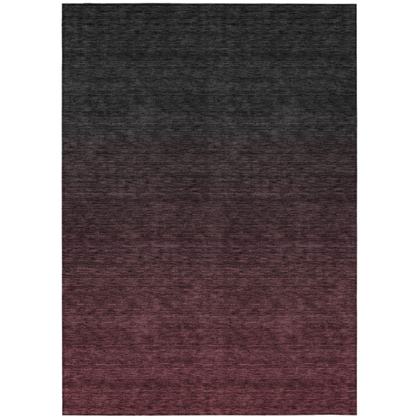 HomeRoots 5' Transform Your Space with Merlot and Charcoal Abstract Washable Area Rug for Indoor/Outdoor Use 8' X 10' 588951