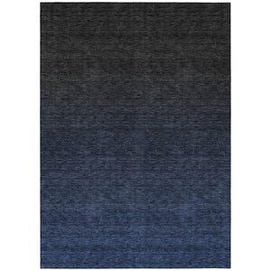 HomeRoots 9' Navy Blue and Charcoal Abstract Rug – Stylish, Washable Indoor/Outdoor Design for Versatile Spaces 9' X 12' 588958