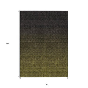 Homeroots 3' Gray And Brown Abstract Washable Area Rug – Durable Indoor Outdoor Design For Any Space 3' X 5' Polyester 588960