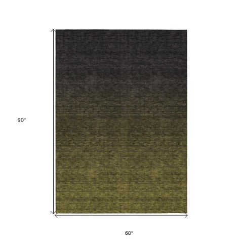 Homeroots 3' Gray And Brown Abstract Washable Area Rug – Durable Indoor Outdoor Design For Any Space 5' X 8' Polyester 588961