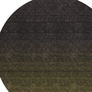 Homeroots 3' Gray And Brown Abstract Washable Area Rug – Durable Indoor Outdoor Design For Any Space 8' Round Polyester 588962
