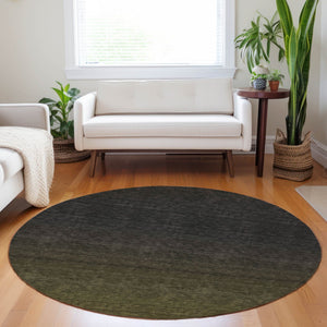 Homeroots 3' Gray And Brown Abstract Washable Area Rug – Durable Indoor Outdoor Design For Any Space 8' Round Polyester 588962