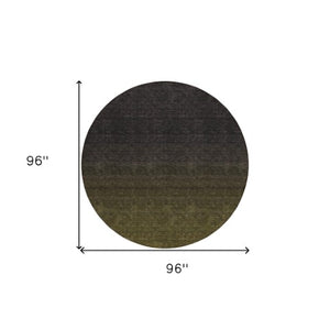 Homeroots 3' Gray And Brown Abstract Washable Area Rug – Durable Indoor Outdoor Design For Any Space 8' Round Polyester 588962