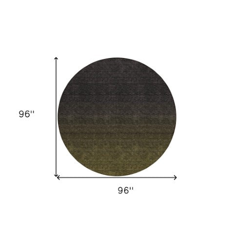 Homeroots 3' Gray And Brown Abstract Washable Area Rug – Durable Indoor Outdoor Design For Any Space 8' Round Polyester 588962