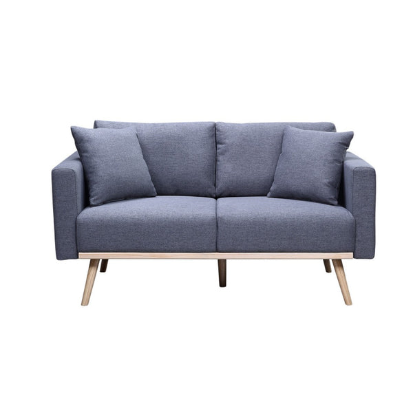 English Elm Elio Mid-century Linen Loveseat with Usb Ports Side Pockets and Tapered Wood Legs Dark Gray B2749P413344