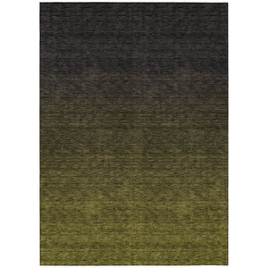 HomeRoots 9' Olive Green and Charcoal Abstract Area Rug - Stylish, Washable Design for Indoor and Outdoor Use 9' X 12' 588964