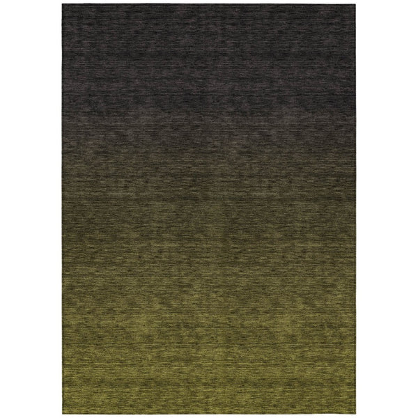 HomeRoots 9' Olive Green and Charcoal Abstract Area Rug - Stylish, Washable Design for Indoor and Outdoor Use 9' X 12' 588964