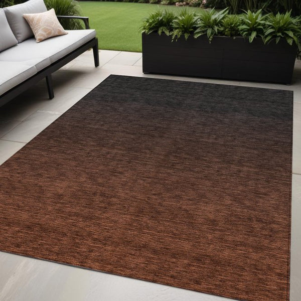 Homeroots 3' Gray And Brown Abstract Washable Area Rug – Durable Indoor Outdoor Design For Any Space 5' X 8' Polyester 588967