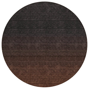 HomeRoots 5' Vibrant Orange and Charcoal Abstract Area Rug - Stylish, Washable, Durable for Indoor & Outdoor Use 8' Round 588968