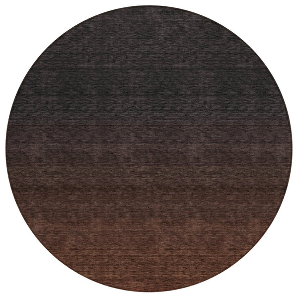 HomeRoots 5' Vibrant Orange and Charcoal Abstract Area Rug - Stylish, Washable, Durable for Indoor & Outdoor Use 8' Round 588968
