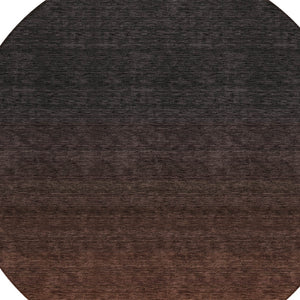 Homeroots 3' Gray And Brown Abstract Washable Area Rug – Durable Indoor Outdoor Design For Any Space 8' Round Polyester 588968