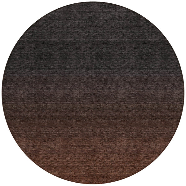 Homeroots 3' Gray And Brown Abstract Washable Area Rug – Durable Indoor Outdoor Design For Any Space 8' Round Polyester 588968