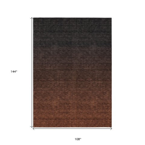 Homeroots 3' Gray And Brown Abstract Washable Area Rug – Durable Indoor Outdoor Design For Any Space 9' X 12' Polyester 588970